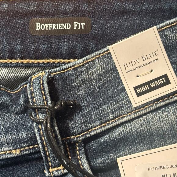 Judy Blue Boyfriend Jeans Women's 16W High Rise Relaxed Fit Ripped Stretch Denim - Picture 12 of 15